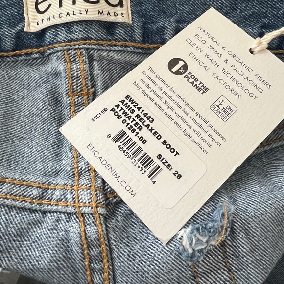 NWT Etica Amis Relaxed Bootcut Button Fly High Waist Jeans Atwater Size 28 - Picture 5 of 12